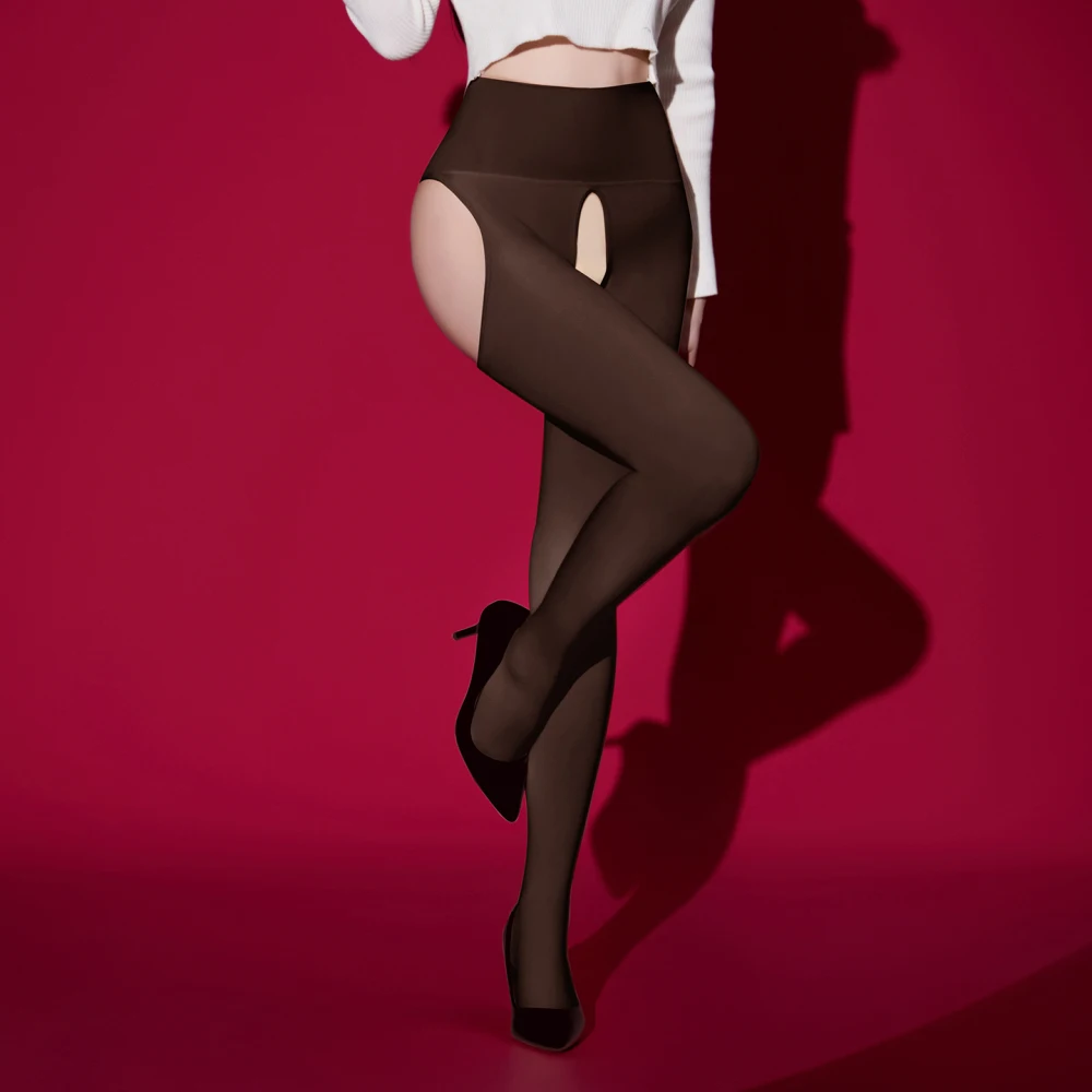 

Sexy Women 120D Autumn Stockings High Waist Pantyhose Oil Shiny Glossy Stocking Pantyhose Hollow Out Maid Tights Stockings