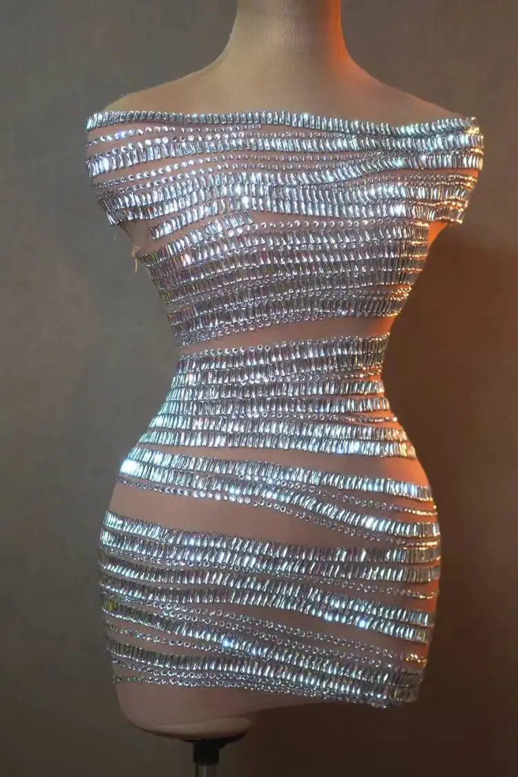 عرض فتاة زي الحفلات الزي الحفلة الزي عرض الحفلات زي EventLuxury قبالة الكتف سباركلي الراين فستان قصير للمرأة