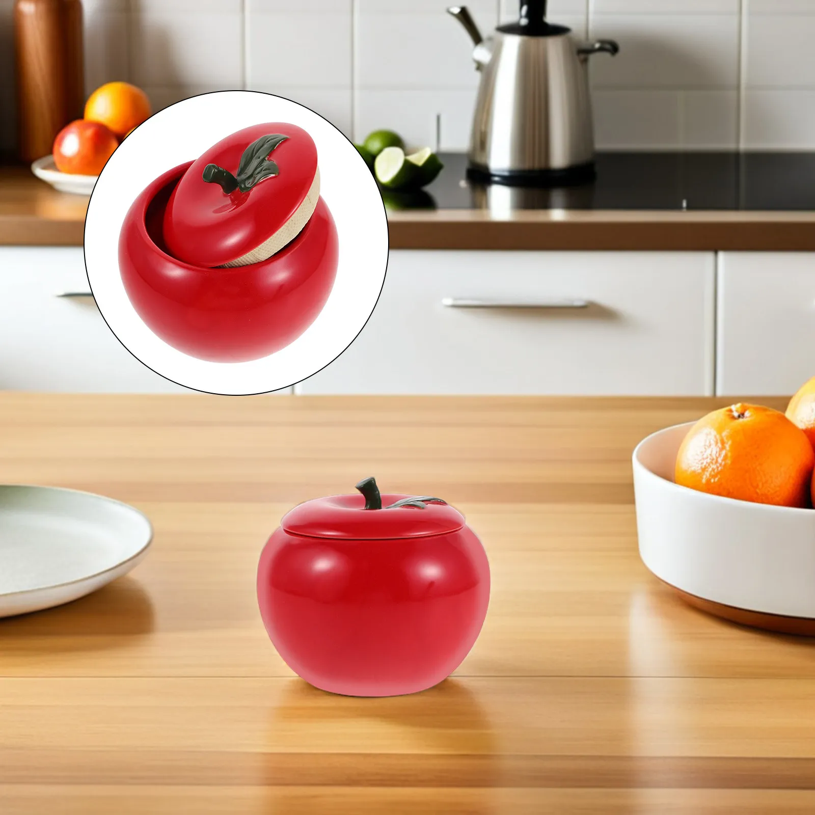 Apple Candy Ceramic Jar Decorative Canister Kitchen Storage Ceramics Food Canisters