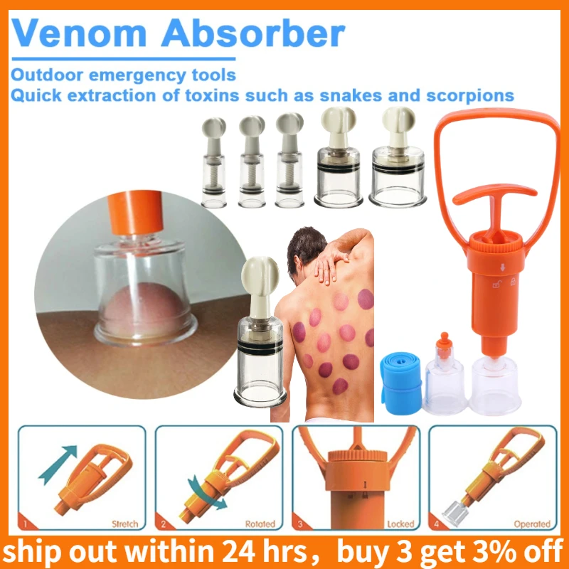 Outdoor Survivor Venom Extractor Kit First Aid Kit Safety Venom Protector Snake Bees Bite Venom Extractor Safety RESCUE Tool