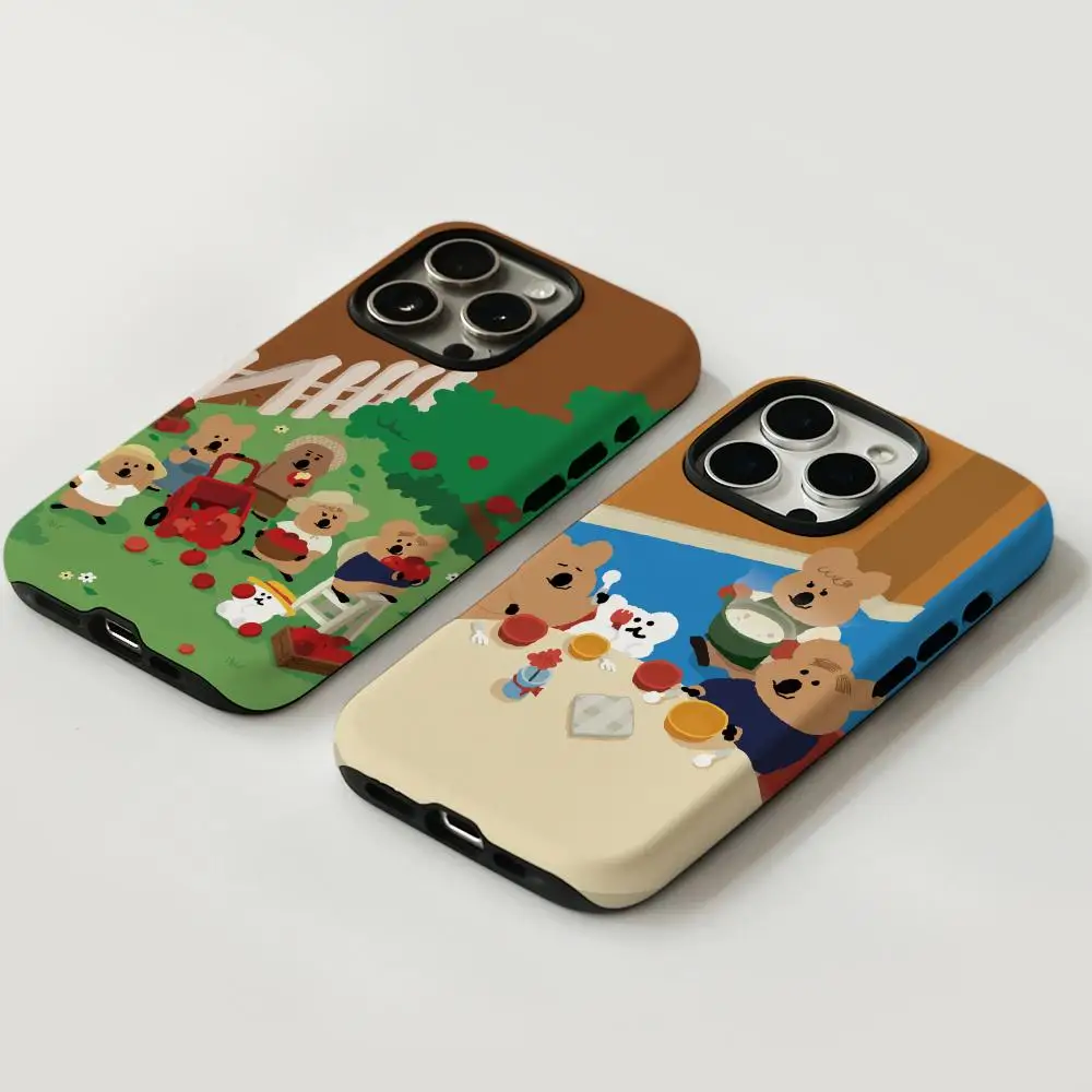 حافظة هاتف لهاتف آيفون 17 16 15 14 13 12 Pro Max Plus لامعة عالية الدقة بطبقة مزدوجة غلاف صلب سائل كرتوني Dinotaengs