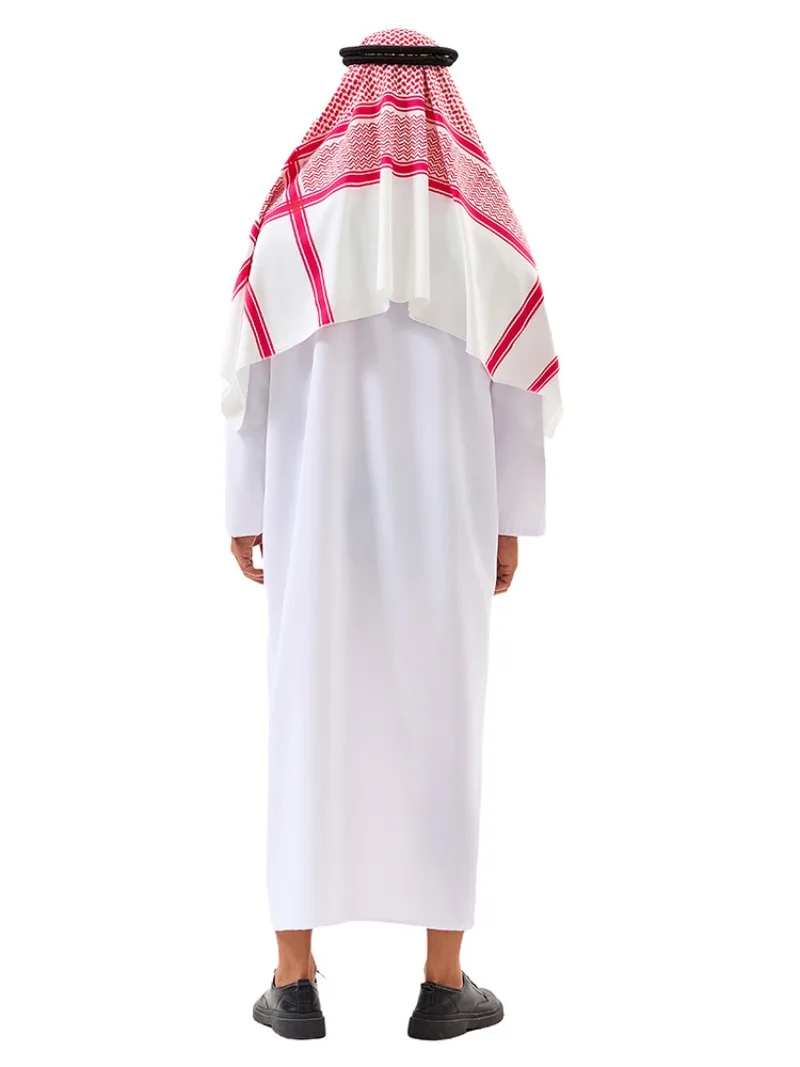 Arabian Prince White Robe Men Arab Sheikh Cosplay Costume Shepherd for Adult Halloween Carnival Party Fantasia Costume Accessory view 5