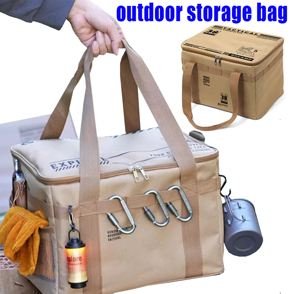 

1 шт. складной ящик для кемпинга, органайзер для хранения пикника на открытом воздухе, большая вместимость, водонепроницаемая сумка для посуды, дорожное кухонное оборудование