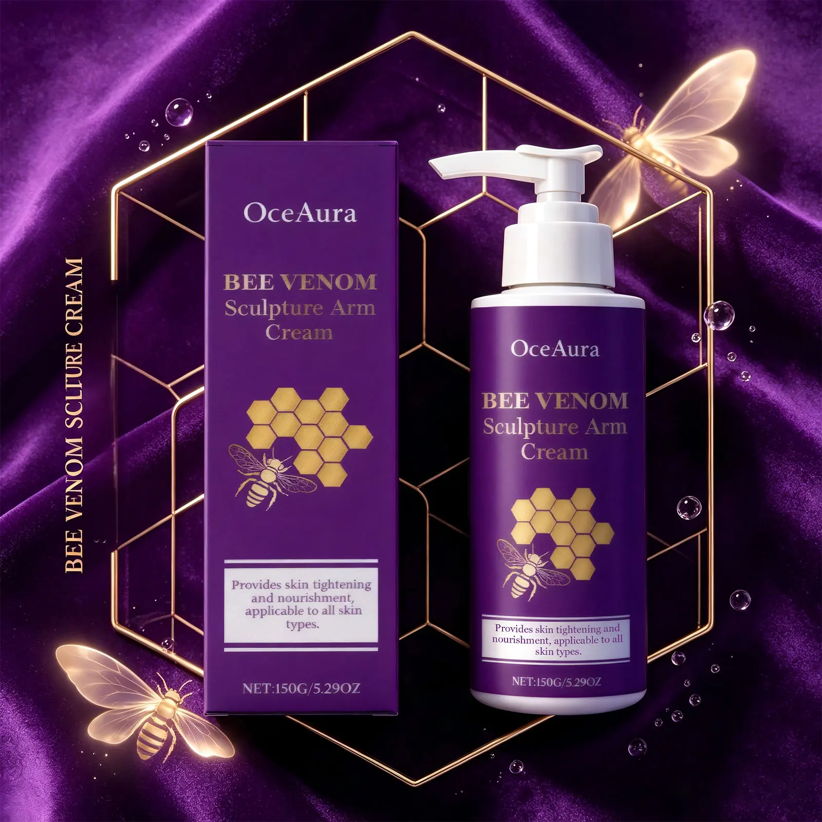 Bee Venom Sculpture Arm Cream Firming Anti-Sagging Arm Lotion Deep Hydrate Rough Dry Arm Skin Body Sculpting Massage Cream