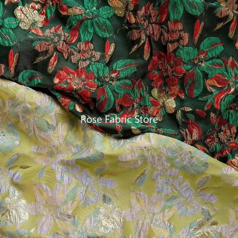 1 meter Oil Painting Style Bubble Flower Yarn Dyed Jacquard Fabric Dress Bag Decorative Sewing Fabric