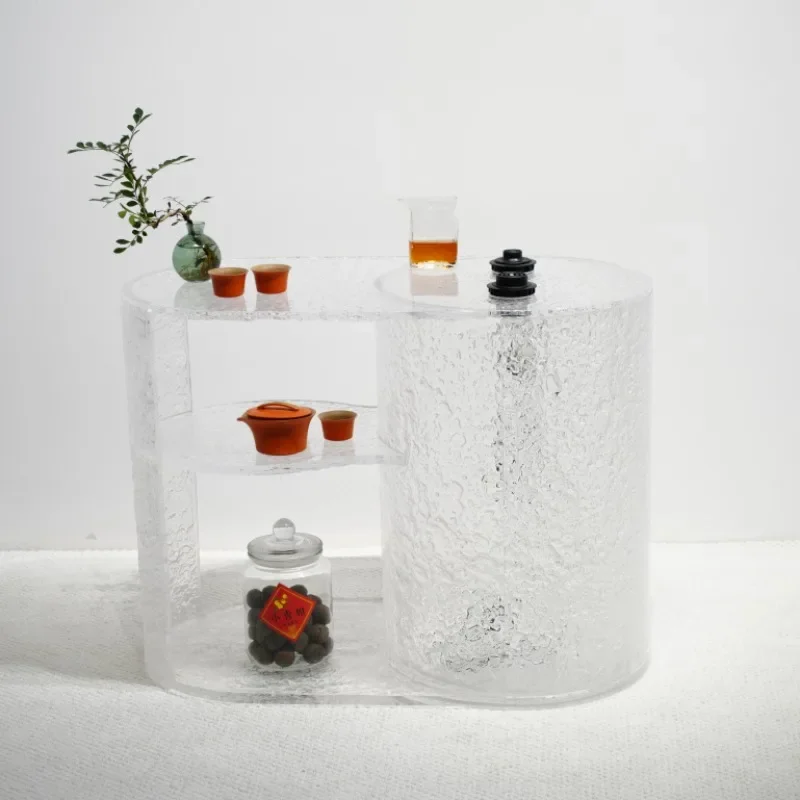 TY91 modern light luxury, transparent tea cabinet, coffee table home living room, creative irregular, tea table