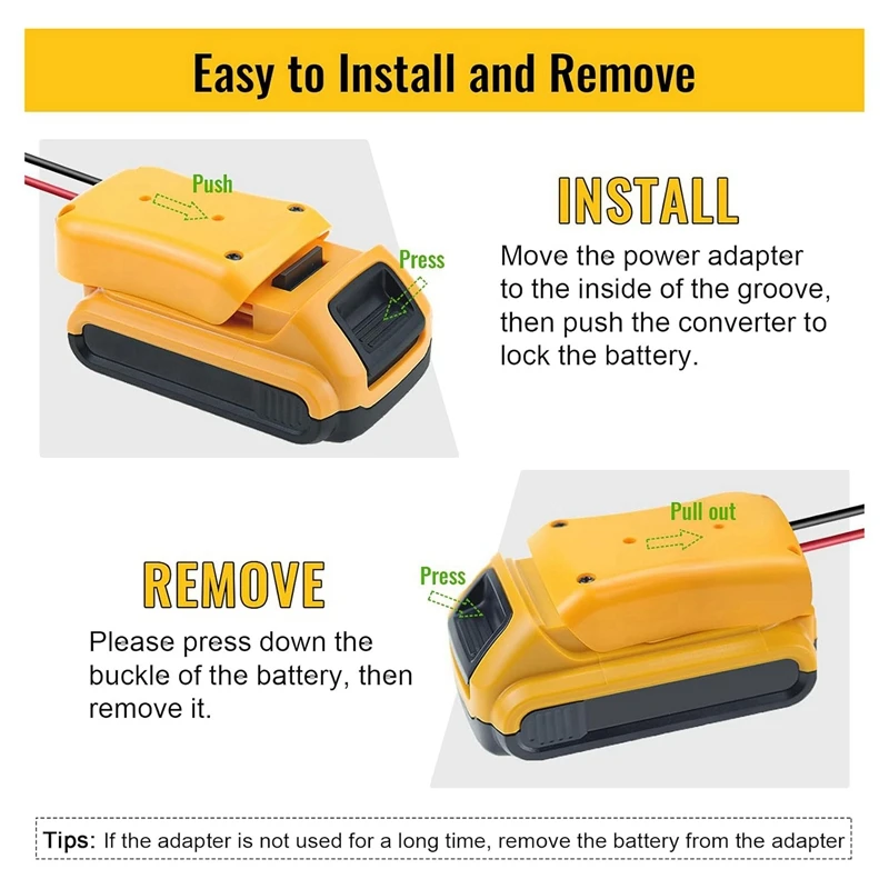 2 Packs Power Wheels Adapter With Fuse & Switch & Wire Terminals Plastic For Dewalt 20V , Power Wheels Battery Converter Kit