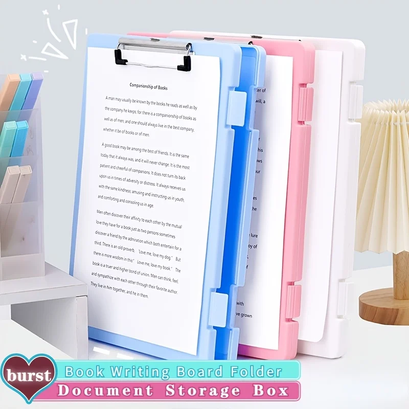 

3pcs Durable PP Clipboard Organizer with Writing Pad - Sleek A4 Document Holder, Multi-Color, Ideal for Office & School Supplies
