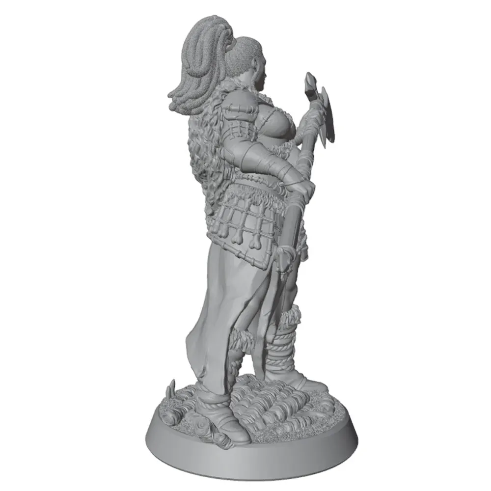Figura guerrero tribal 1/32 sin pintar – Miniatura de resina para dioramas - imagen 4
