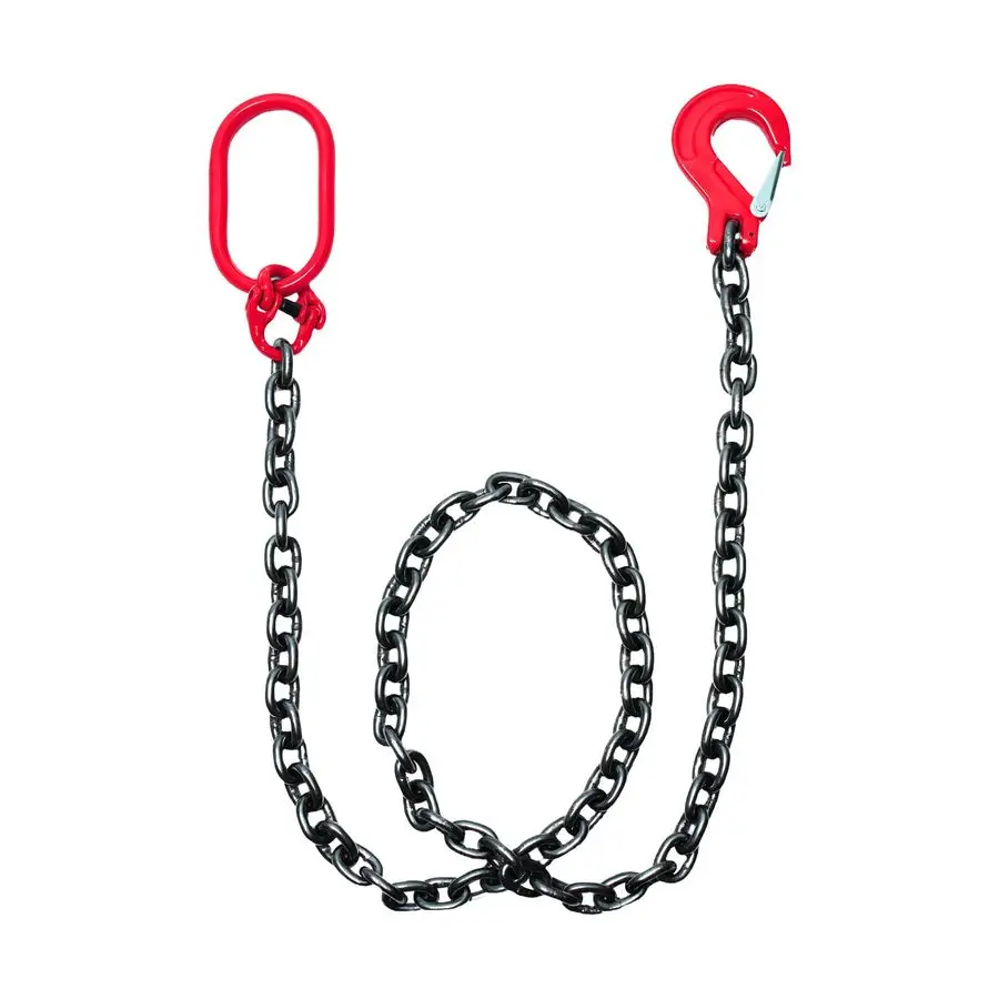 

Lifting Chain Sling 6600Lb Capacity, 6FT Length, 3 8 Chain Diameter, Automatic Welded, Heat Treated, High Strength Alloy Steel w