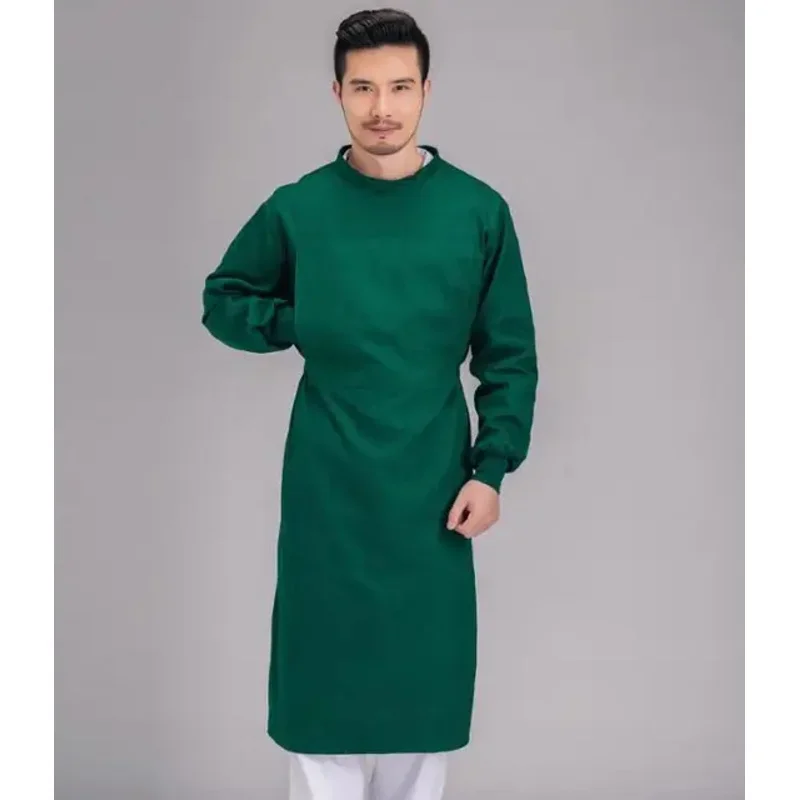 Robe de générateur à manches longues pour hommes, tablier de salle d'opération, housse de travail hospitalier, vert, médical, MN8