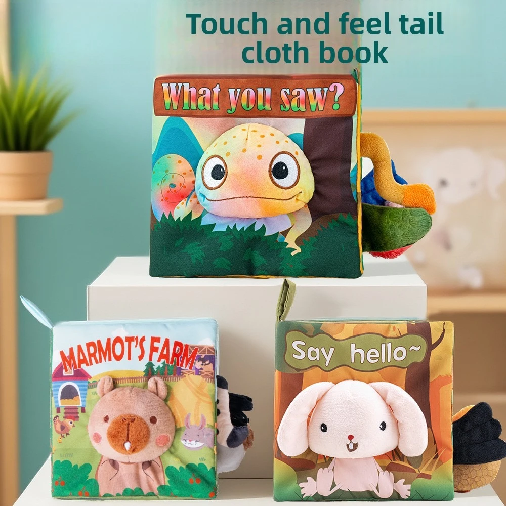 

3D-книга с тактильными элементами, устойчивая к разрывам, безопасный материал для жевания, развитие мелкой моторики, игрушка для раннего обучения