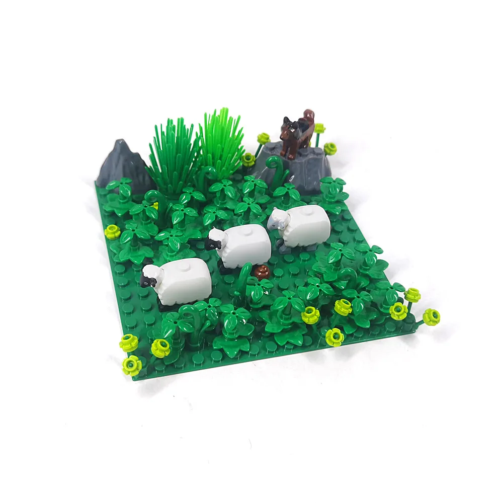 New Long Haired Sheep Goat Farm Ranch DIY Scenes Sheepfold MOC Building Blocks Bricks Toys Kits Lamb Compatible With LEGO