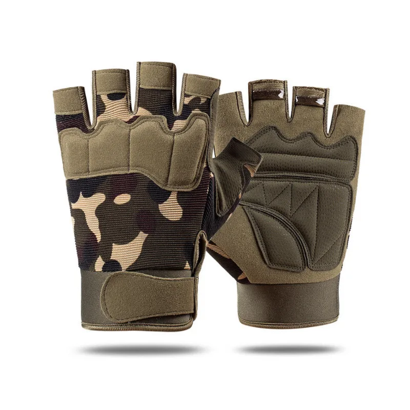 

Half Finger Outdoor Tactical Gloves Men's And Women's Camouflage Sports Gloves Breathable Non-Slip For Cs Fitness Riding