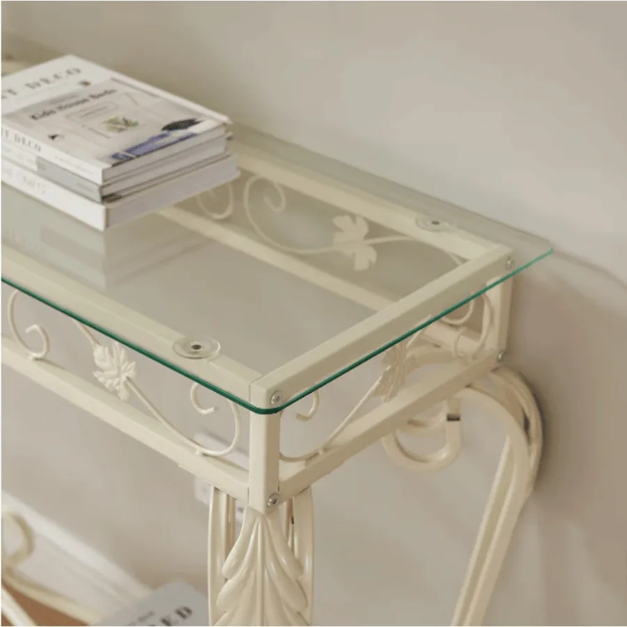 

Modern Tempered Glass Metal Frame Table Table