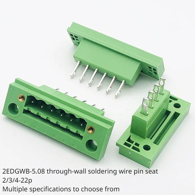 Through-the-wall 2EDGWB-5.08mm plug-in terminal block with screw fixed panel pin base 2P3P4-24P cable connector