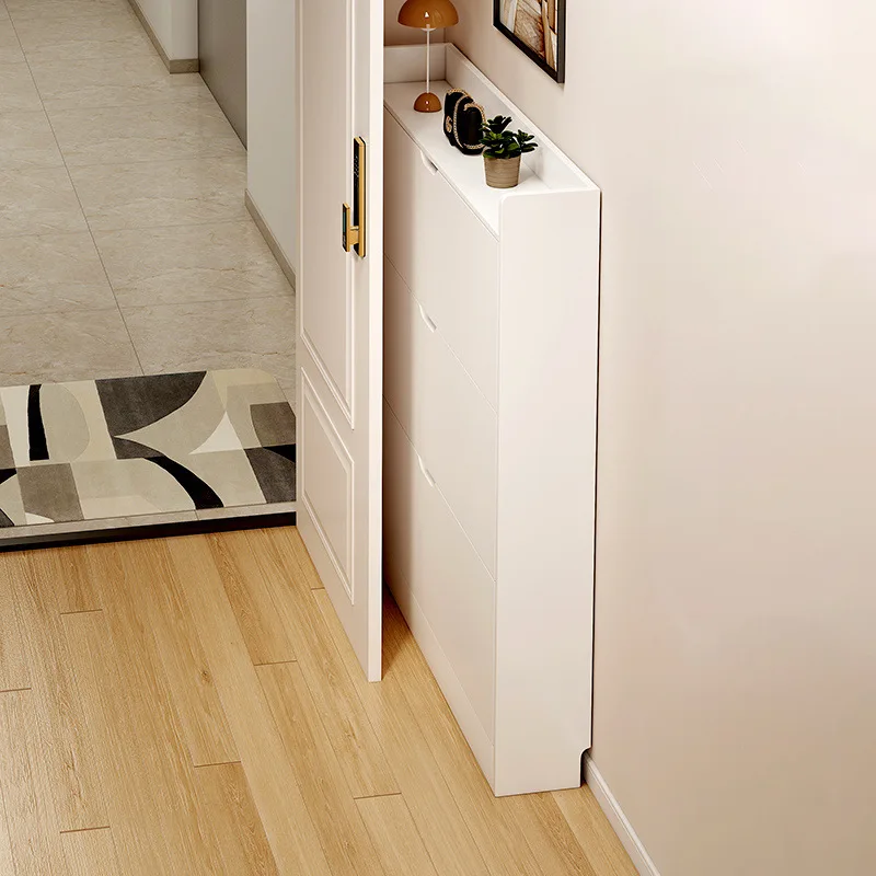 Ultra-thin shoe cabinet 17cm corridor entrance household Internet celebrity tipping bucket door cabinet, wall storage narrow