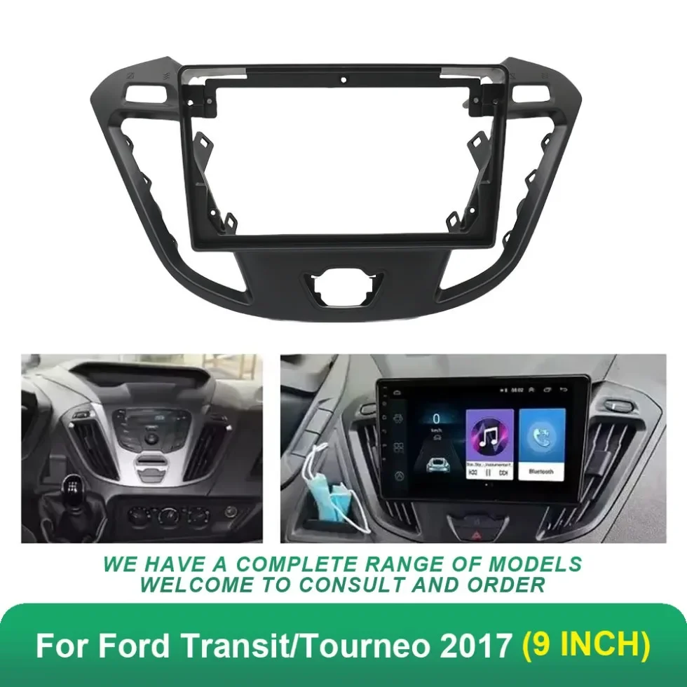 

Автомобильный аудиоадаптер с лицевой рамкой для Ford Transit/Tourneo (2017) 9-дюймовый комплект для крепления на приборной панели с большим экраном и 2Din