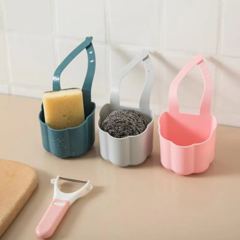 Kitchen Sink Drain Rack Soap Sponge Holder Hanging Storage Basket for Bathroom Adjustable Faucet Holder Kitchen Accessories