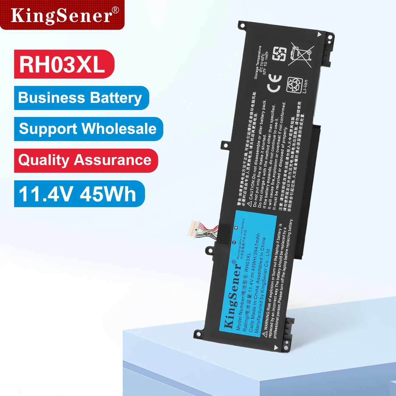 

KingSener RH03XL Laptop Battery For HP ProBook 430 440 450 630 640 G8 Series HSTNN-DB0B UB7X IB9P IB9Q OB1T M01524-2B1 45Wh