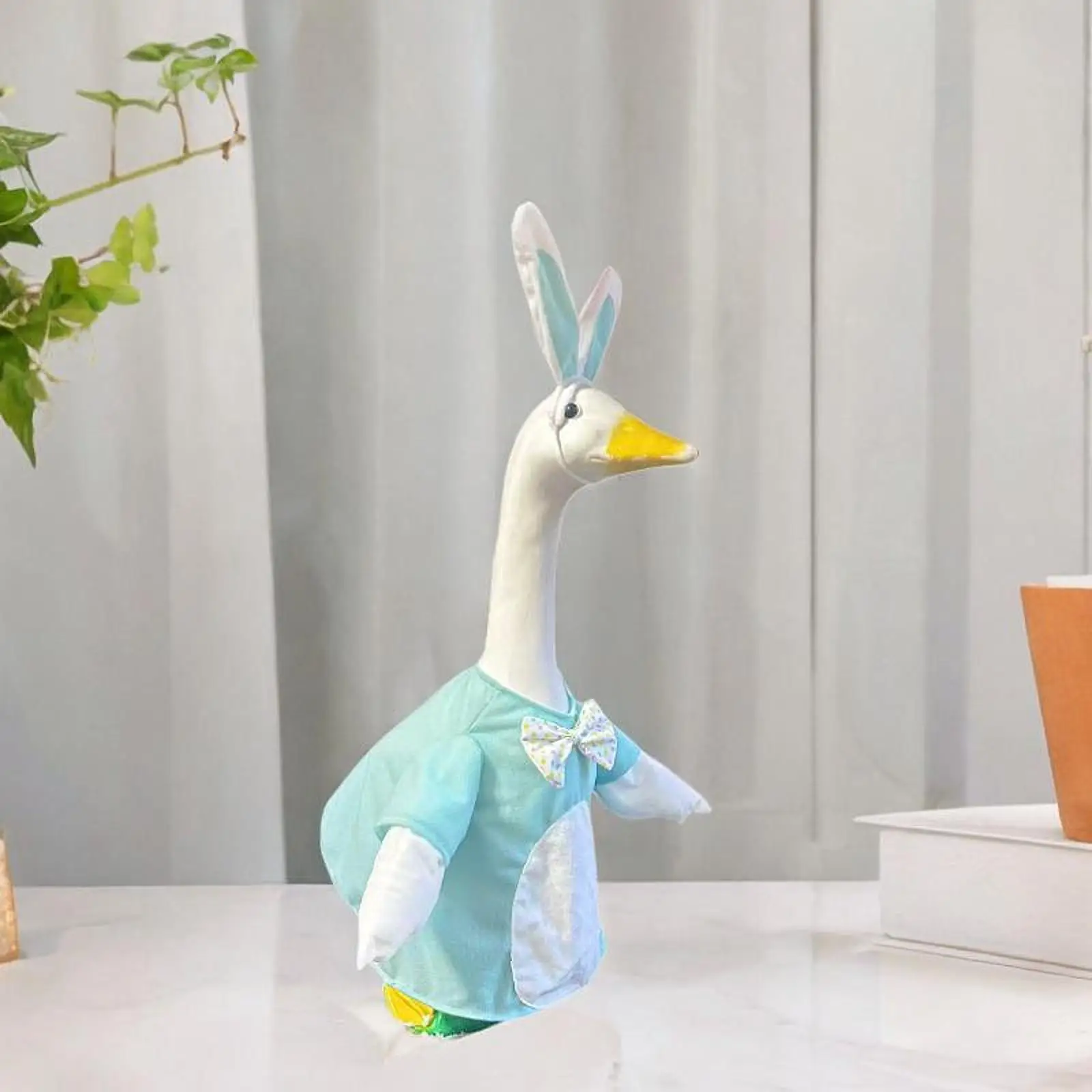 Garden Goose Statue Costume Multipurpose Cute Garden Decor Rabbit Long Ears Headband Goose Clothes for Patio Porch Decor