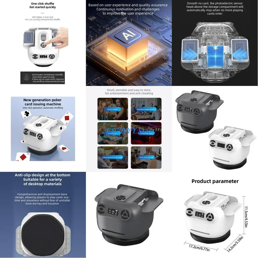 

G6DE Automatic Card Shuffles Dealer Machine Dealing Tool Rechargeable Card Dealer