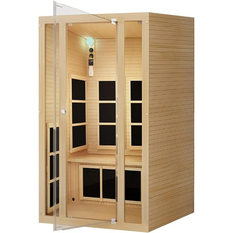 Sauna infrarroja casera para 2, terapia de color de luz roja baja EMF, spa personal interior para casa, gimnasio