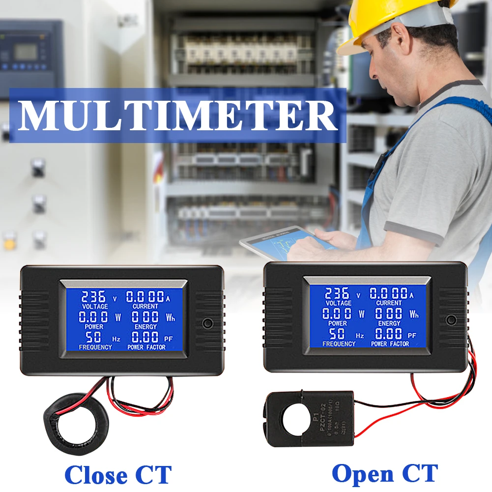 PZEM-061/022 AC Digital Voltage Meter indicator LCD Display Voltmeter Ammeter Wattmeter Power Energy Meter Multimeter VoltTester