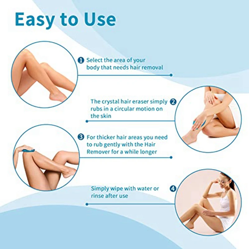 Painless Magic Crystal Hair Remover For Women Men Hair Removal Eraser Exfoliator Tool For Arms Legs Back