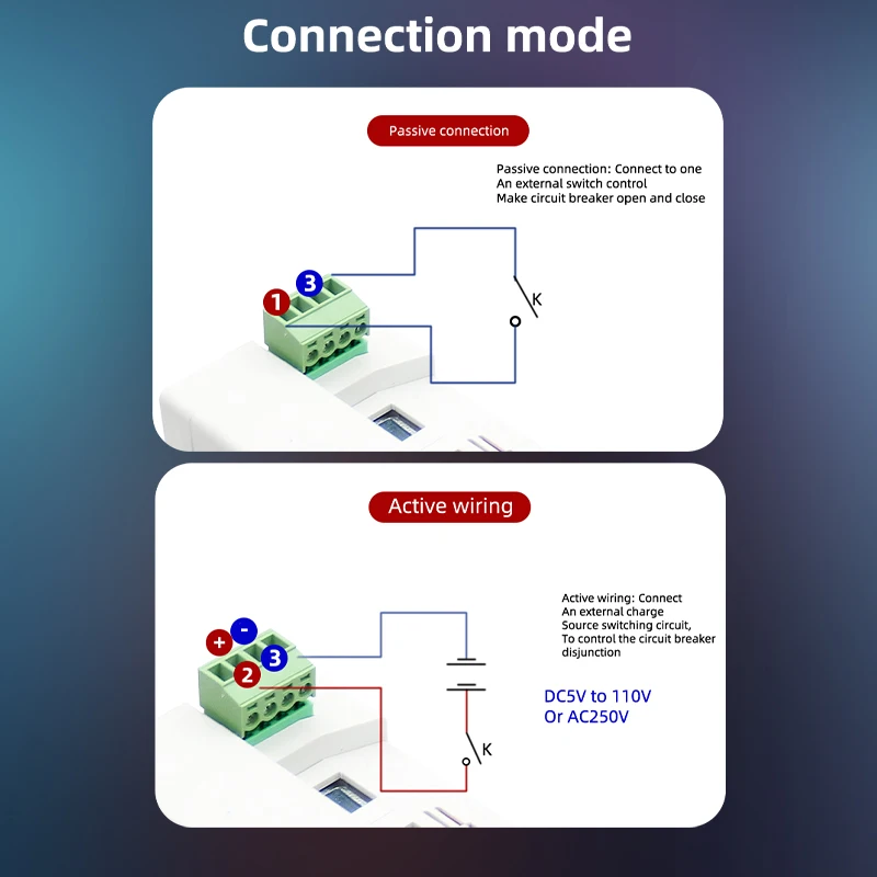 Passive control and 220V active control of switch quantity for wire controlled circuit breakers