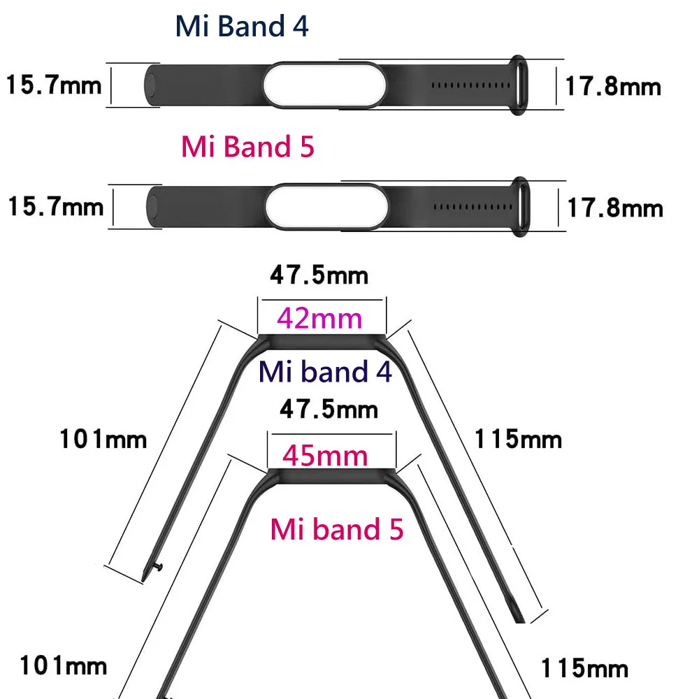 Strap for Xiaomi Mi Band 7 6 3 4 5 Bracelet Wristband Replacement for Mi Band 3 4 5 Silicone Wrist Strap Watchband For Mi7 Mi6