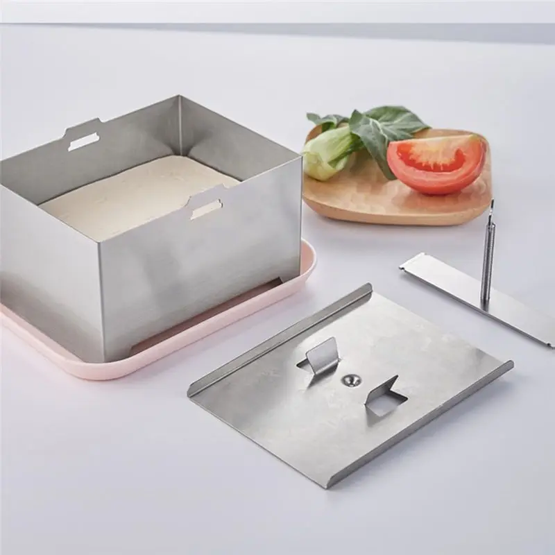 HLZS-Vegan Tofu Presser Stainless Steel, Tofupress Fast& Efficient Water Removal For Firm Tofu Complete Set With Drip Tray