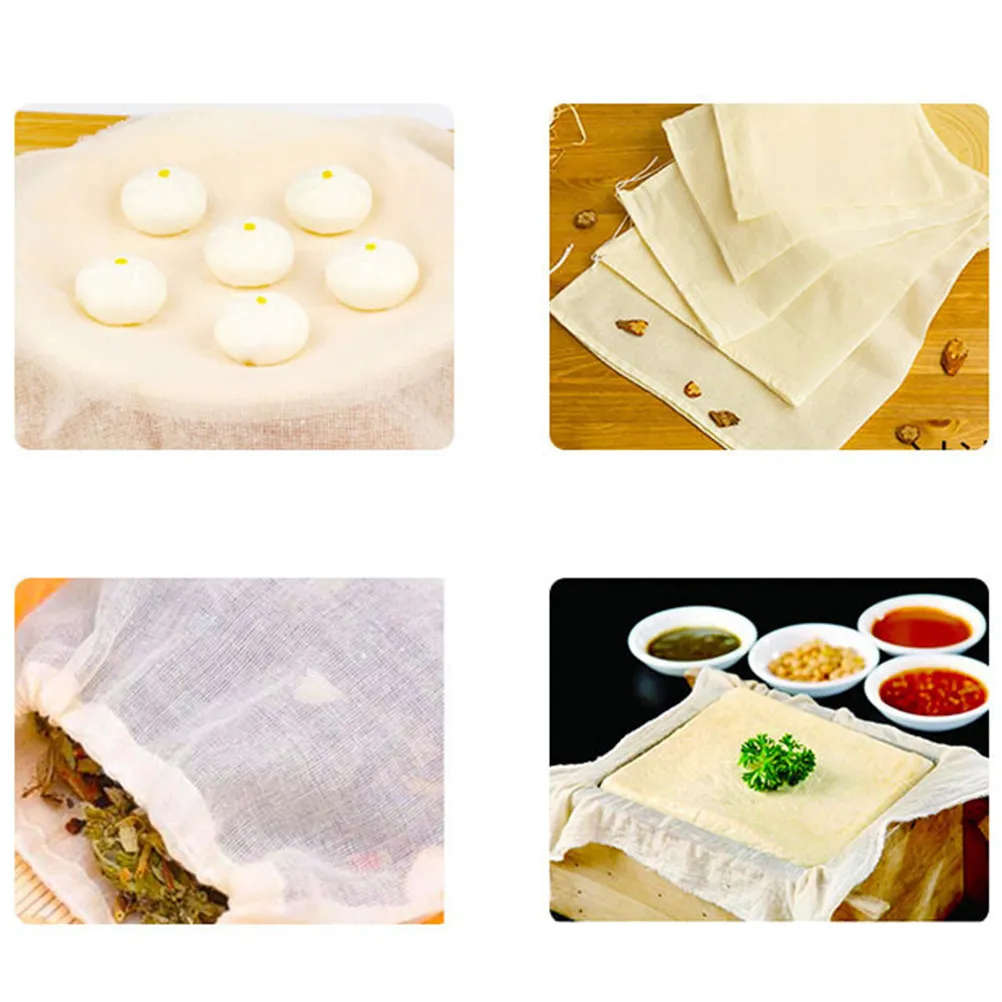 3Pcs Unbleached Pure Cotton Cheesecloth Filter Cloth Fine Mesh Reusable Straining Fabric for Juice Squeezing Cheese Making Wine