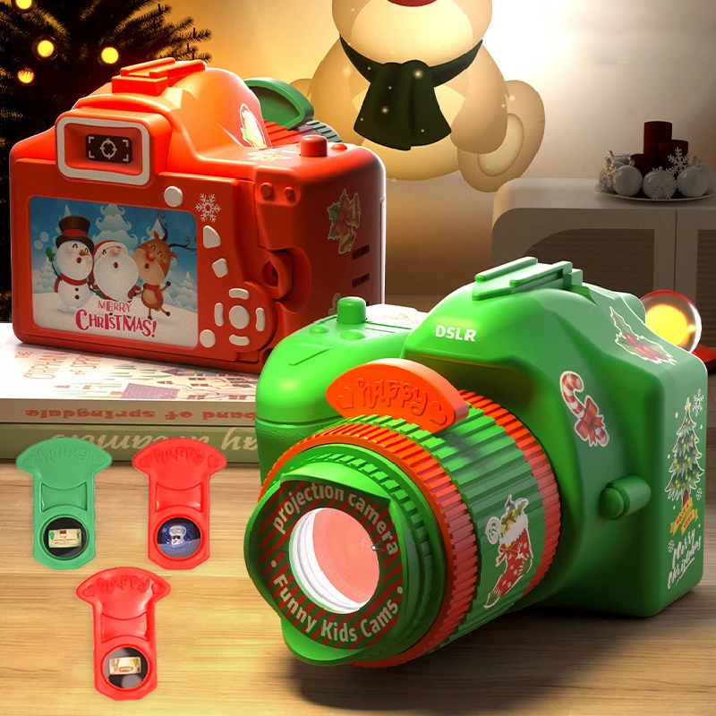 Children's Christmas Camera Projection Lamp Luminous Toys Kindergarten Christmas Decoration Photo Scene Layout Props Gifts