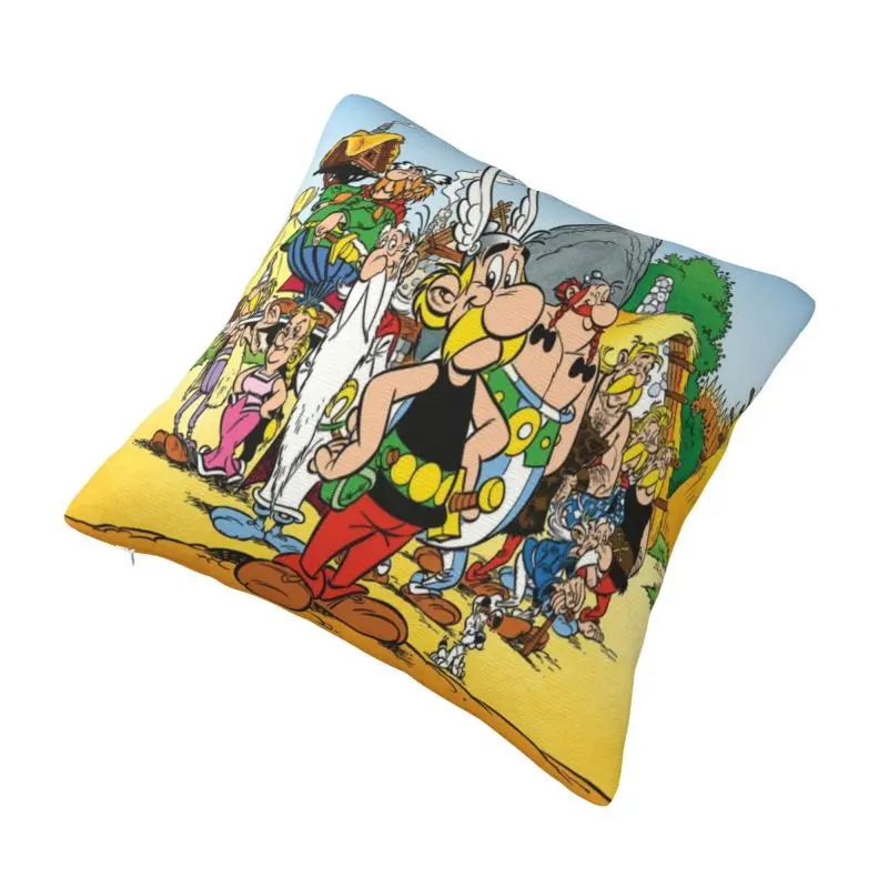 Custom Fashion Anime Asterix And Obelix Modern Pillow Cover Anime Cartoon Getafix Sofa Cushion