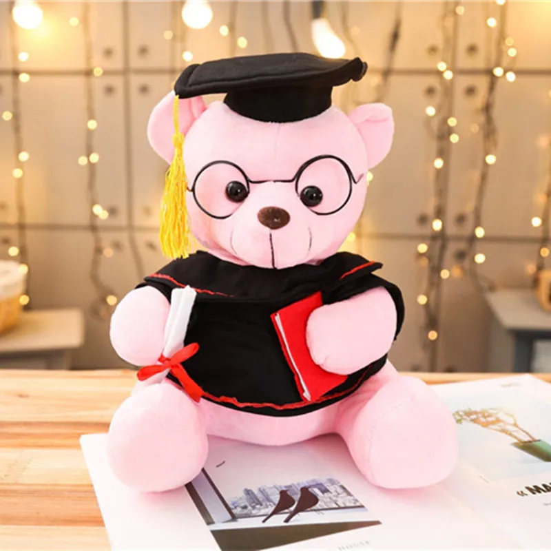 Doux 18/23 cm docteur ours jouet lunettes ours dessin animé beau ours jouet maternelle cadeau