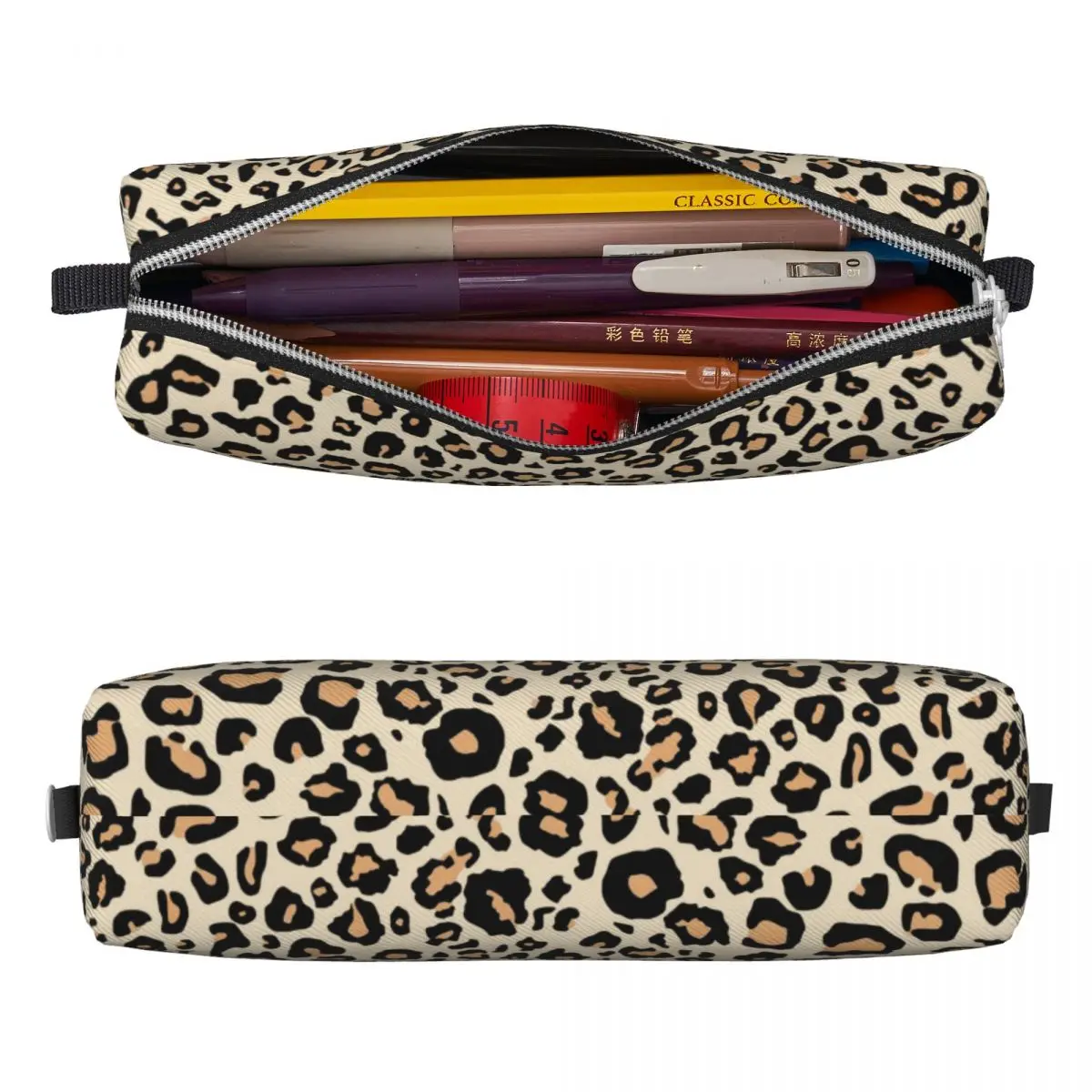 Leopard Animal Print Pencil Cases Big Cats Spot Pencilcases Pen Holder for Student Big Capacity Bags Office Gift Stationery