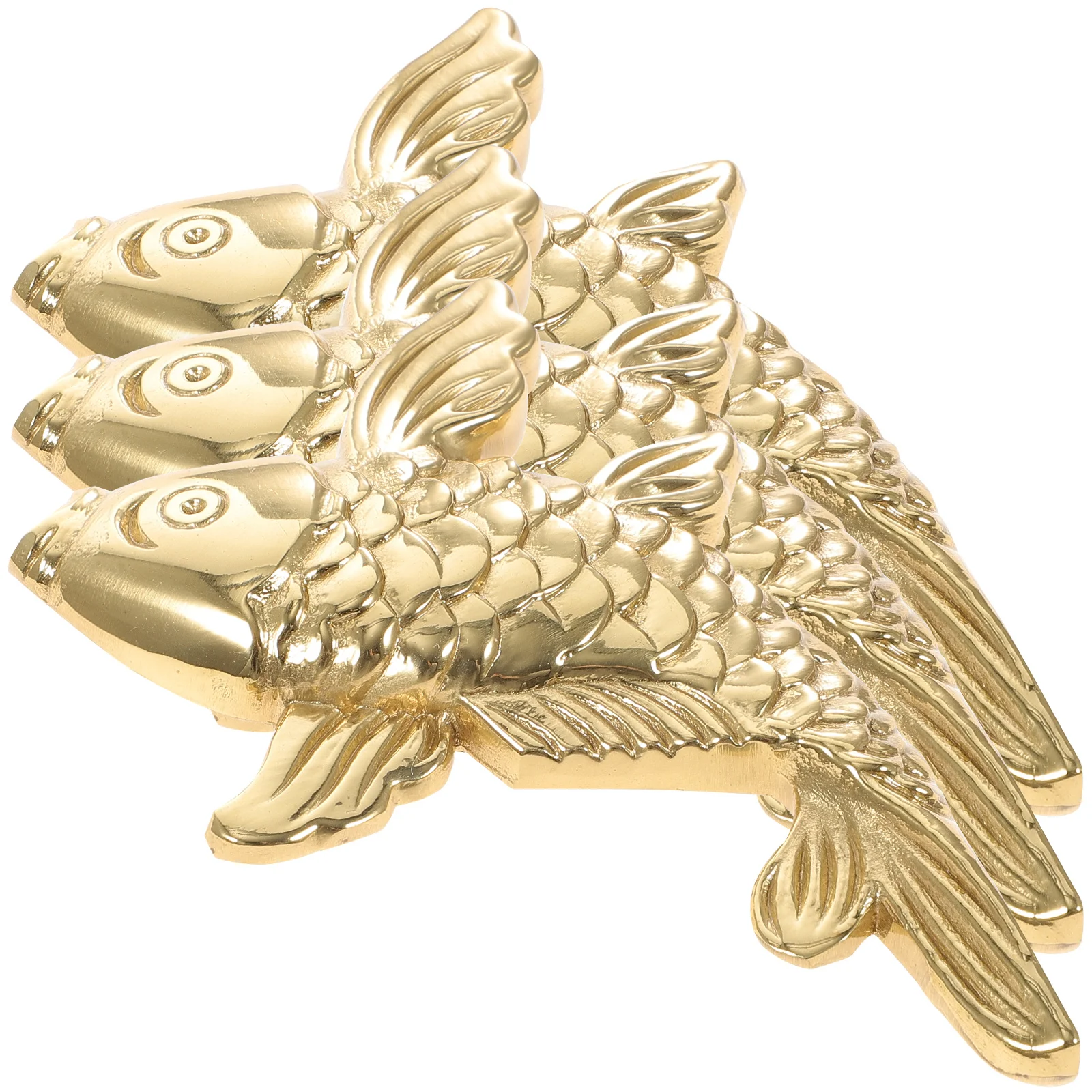 

3pcs Copper Brass Fish Animal Hand-Painted Desktop Ornament For Home Office Decor Simulation Craft