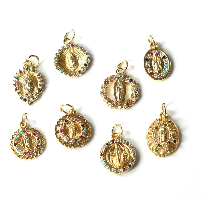 

10Pcs/Religious Pendant catholic luxury Vintage Jewelery Virgin Mary Women Pendant Jewelry and Accessories Gift Medal Pendants