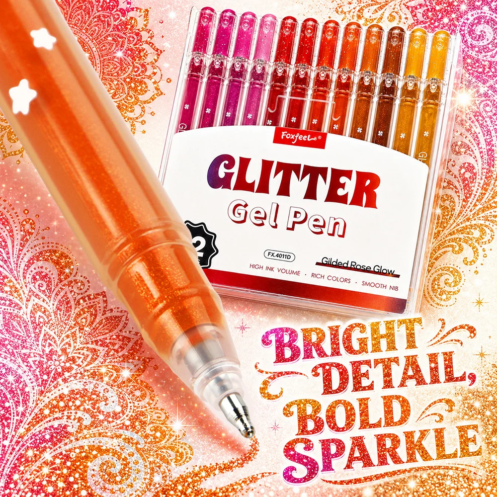 12 個グリッターゲルペンマーカーセット 0.88 ミリメー - Illustration Marker Set のレビューと価格