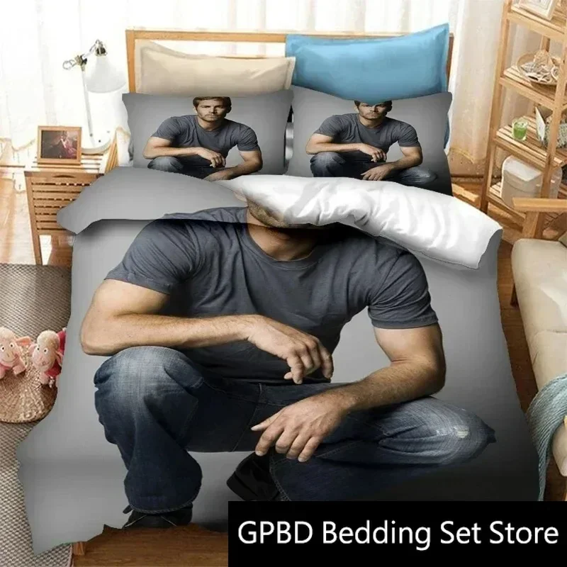 

3D Print Paul Walker Comfortable Duvet Quilt Cover Pillowcase Bedding Set Children Bedroom Decoration Home Textile