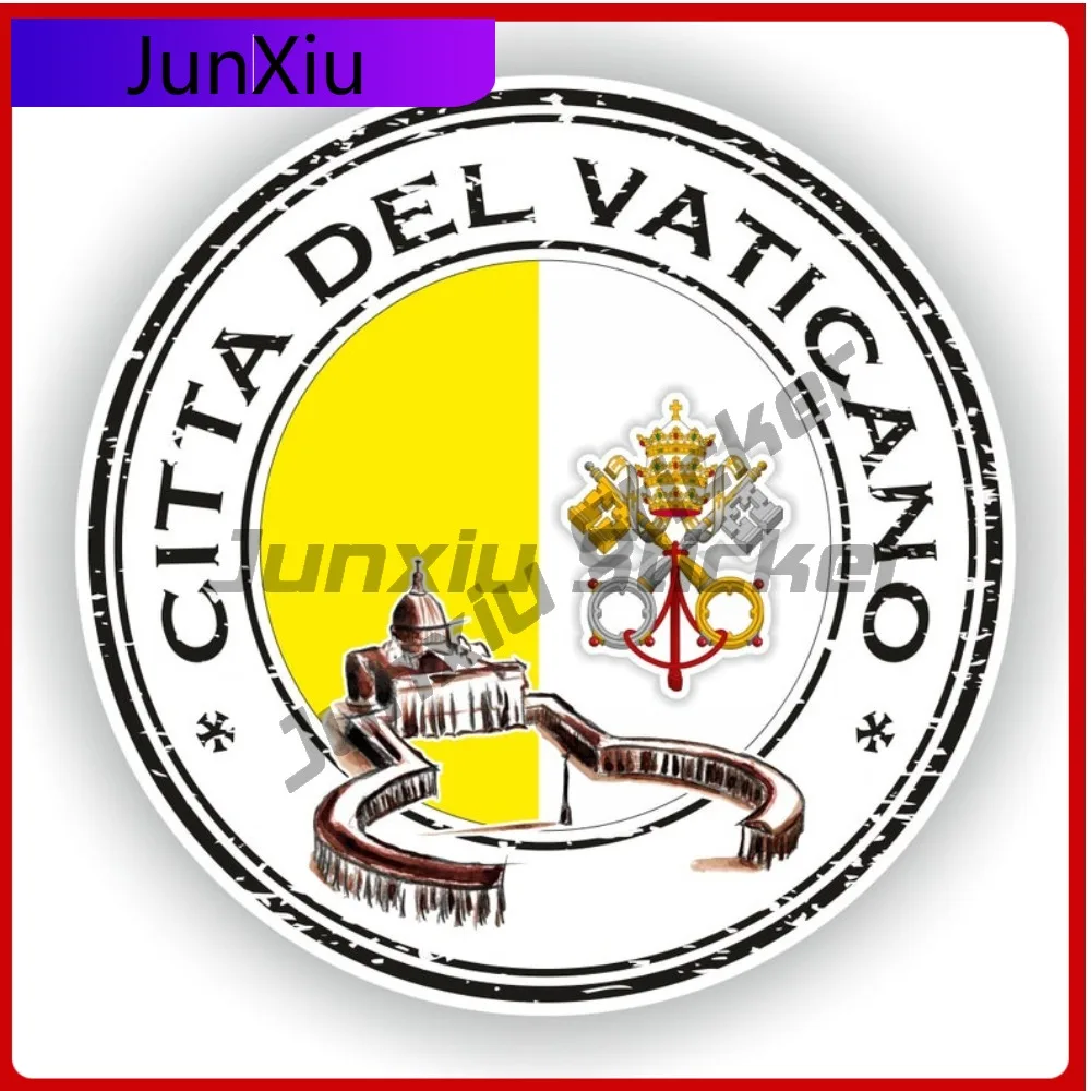 Adesivo redondo com selo do Vaticano, adesivo engraçado para para-choque de carro, decoração de vinil para carro, caminhão, SUV, janela, para-choque