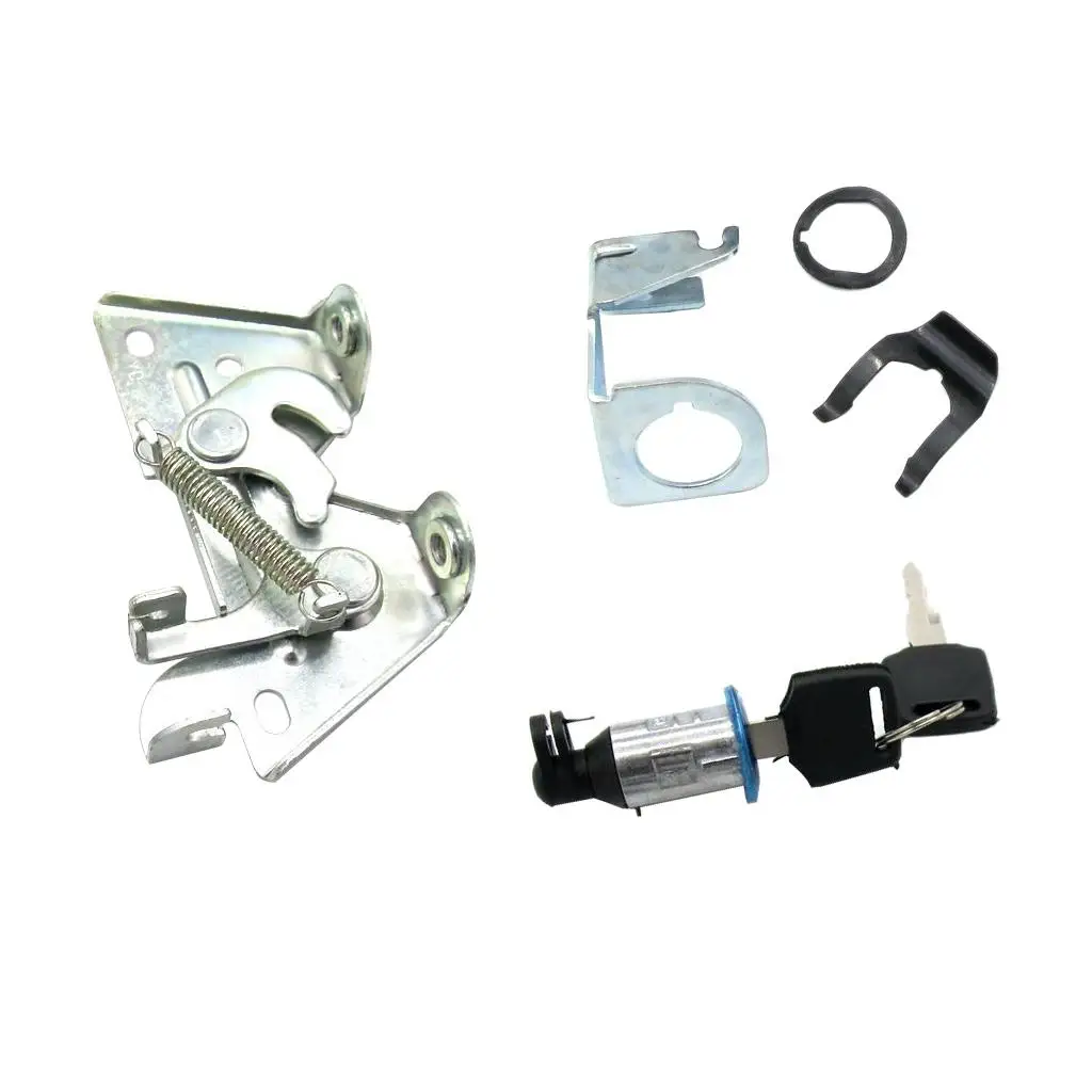 Iron Motorcycle Seat Lock with Installation Accessories Replacement Latch Plate for Chopper Motorcycle Bench Upgrade
