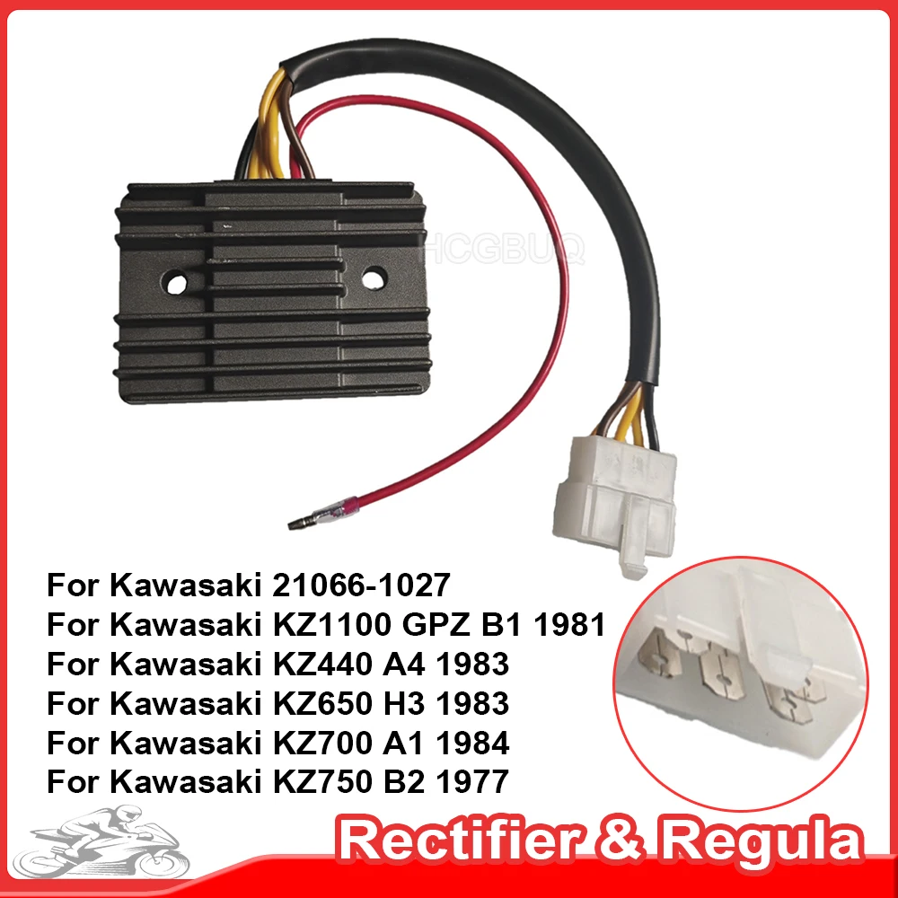 Regulador de Voltaje Rectificador para Kawasaki 21066-1027 Kawasaki KZ440 A4 KZ650 H3 KZ700 A1 KZ750 B2 KZ1100 GPZ B1 Accesorios para Motor