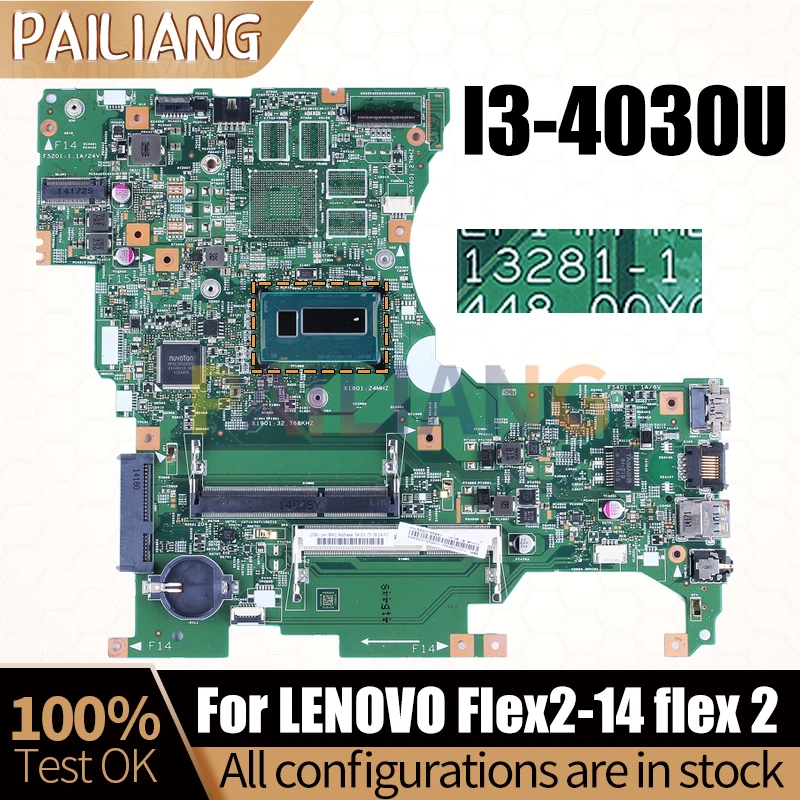 

For LENOVO Flex2-14 flex 2 Laptop Mainboard 13281-1 I3-4030U 5B20G36287 Notebook Motherboard Full Test