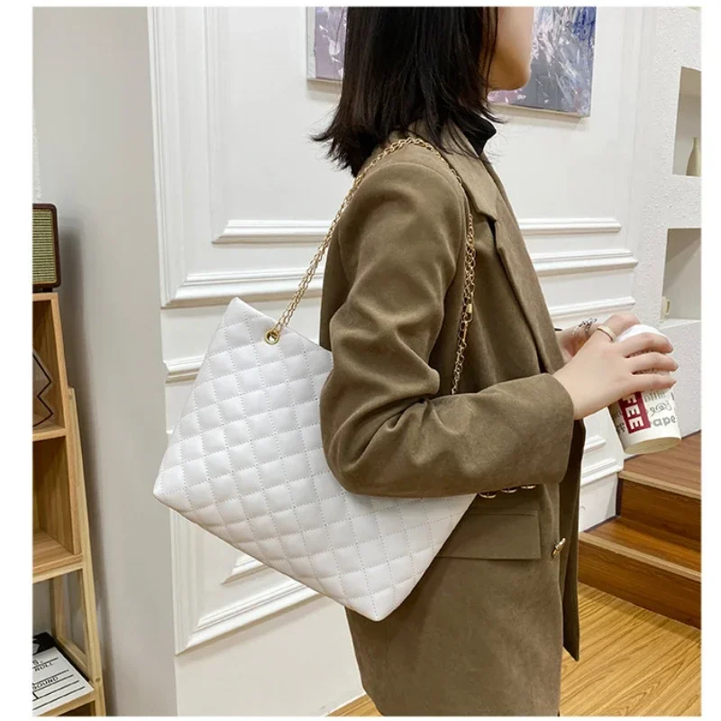 Tote Bags for Women PU Leather Diamond Lattice Handbag Personality Large Capacity Underarm Shoulder Bag Designer Bag handbags