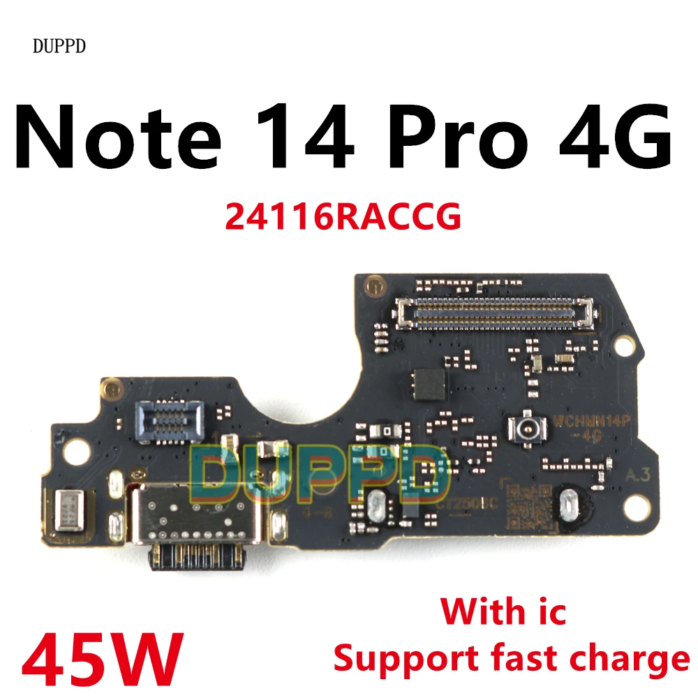 For Xiaomi Redmi Note 14 Pro 4G 14Pro Dock Connector USB Charger Charging Port Mainboard Main Mother Board Flex Cable 45W