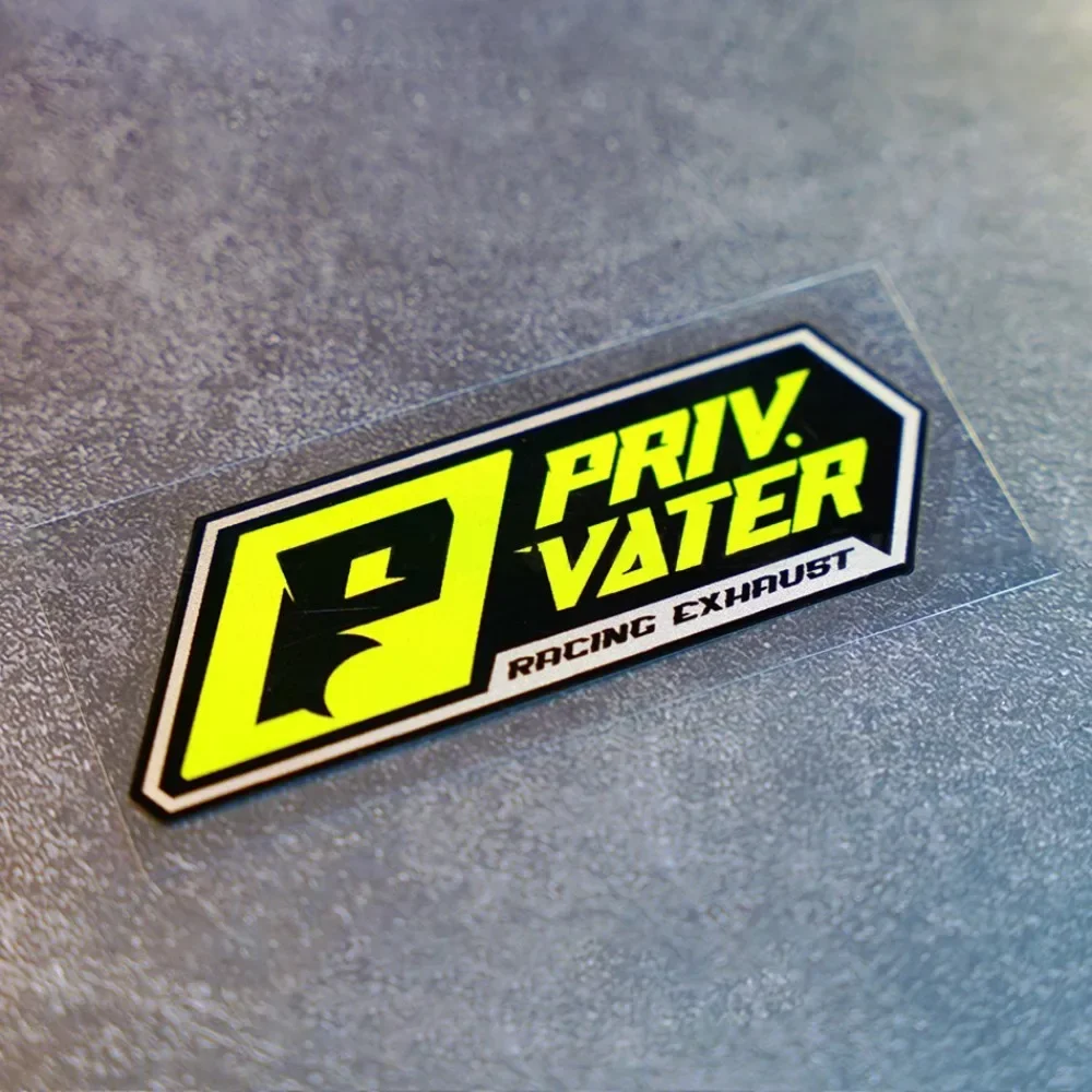 

Yellow Black White Waterproof Vinyl Decal - Car Motorcycle Decorative VATER RACING EXHAUST Sticker Fluorescent