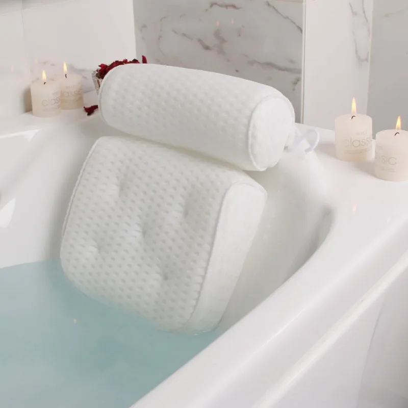 Bath Pillow for Bathtub Support Neck,Head and Back with Non-Slip Suction Cups air mesh