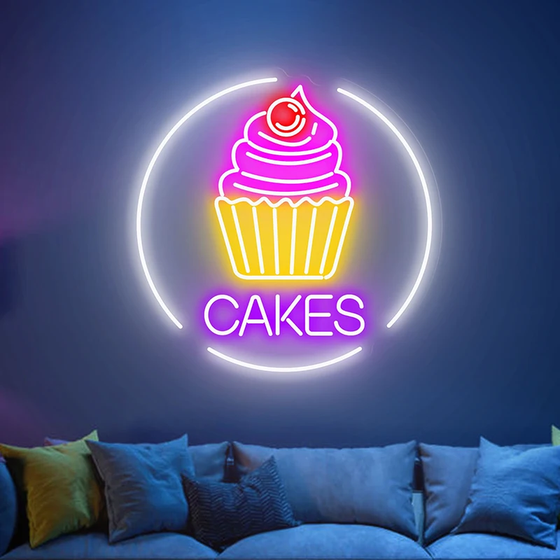 cupcake neon sign cakes cozinha neon wall art jantar bar night light feito a mao fast food sweet shop wall decor 01